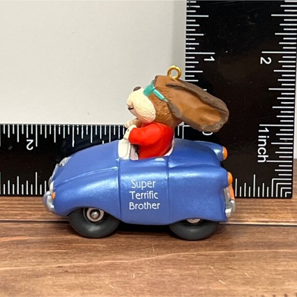 1994 HALLMARK KEEPSAKE ORNAMENT QX551-6 BROTHER CAR PUPPY DOG - Picture 4 of 8
